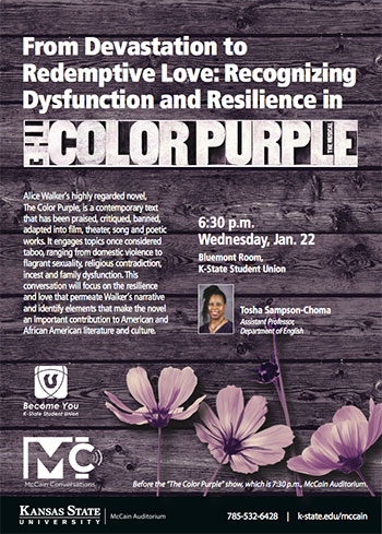 From Devastation to Redemptive Love: Recognizing Dysfunction and Resilience in The Color Purple -- McCain Conversations postcard